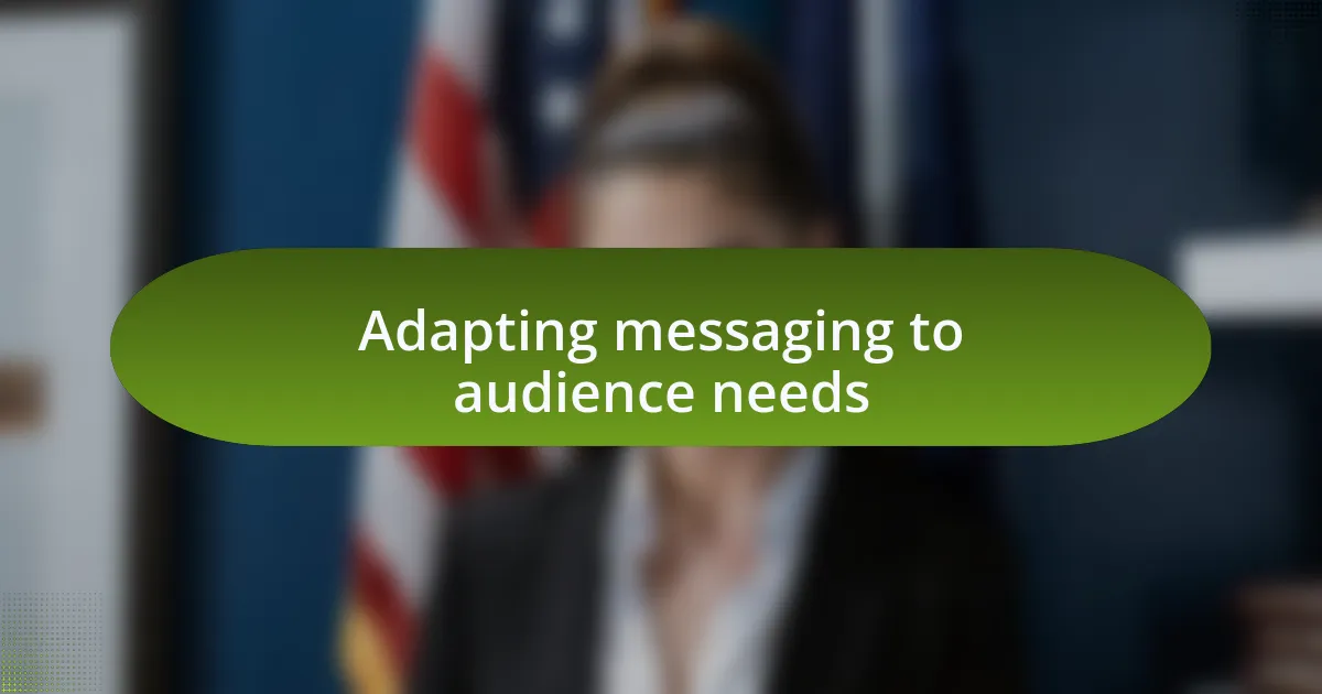 Adapting messaging to audience needs