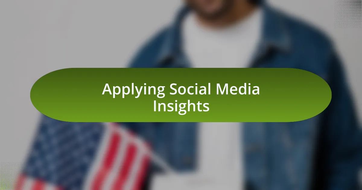 Applying Social Media Insights