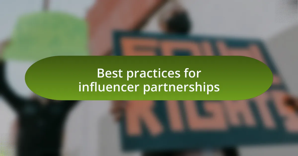 Best practices for influencer partnerships