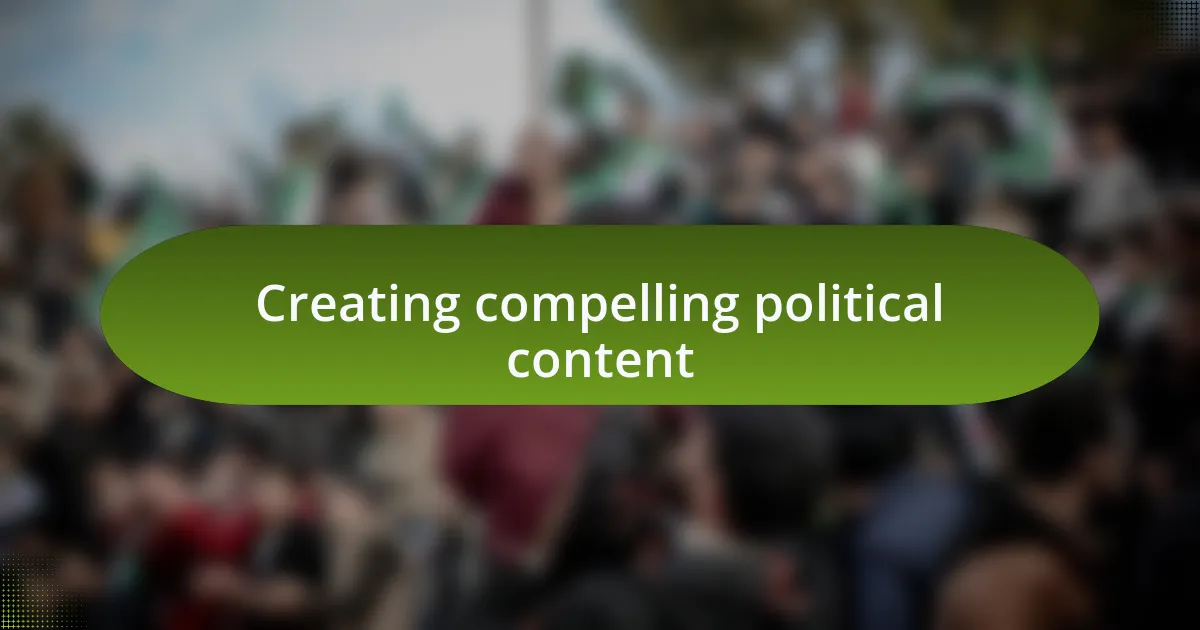 Creating compelling political content