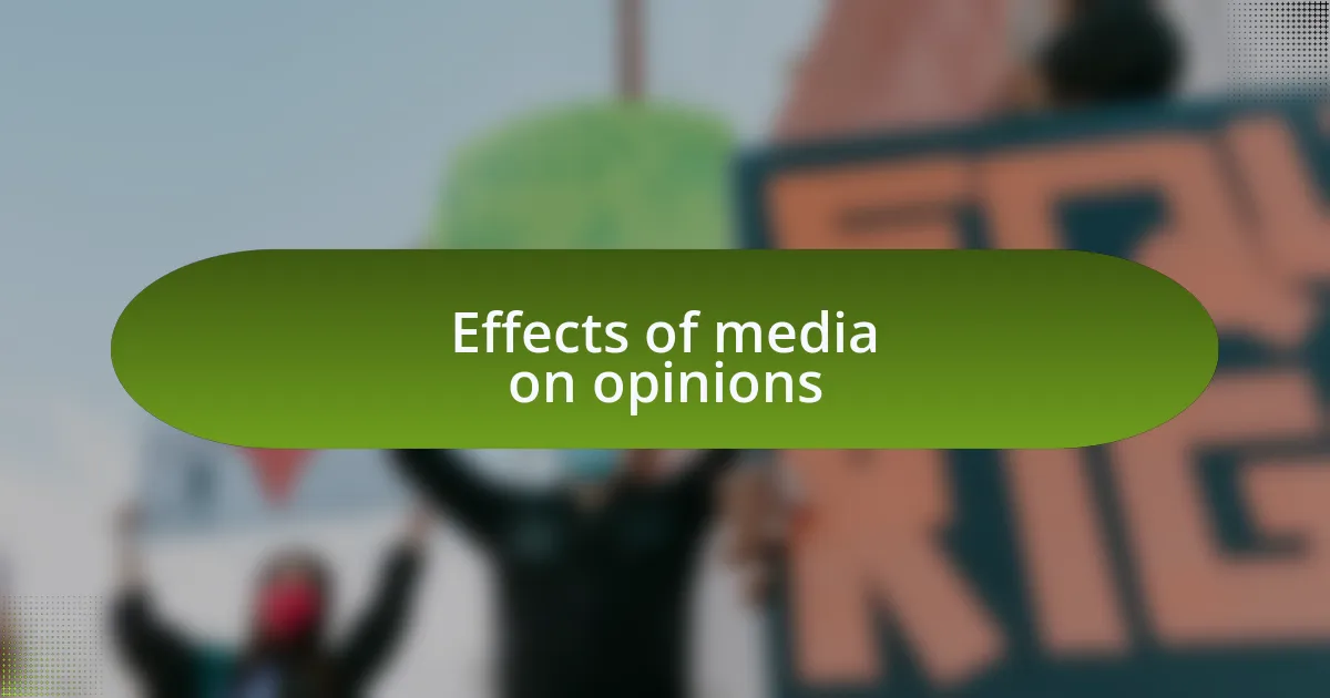 Effects of media on opinions