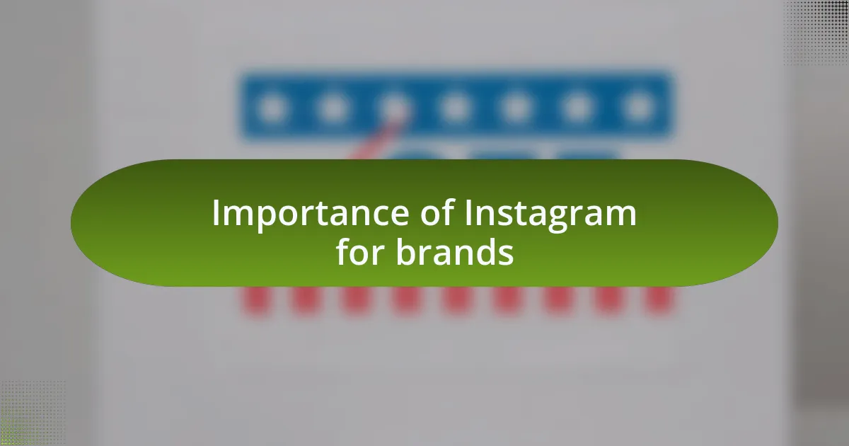 Importance of Instagram for brands