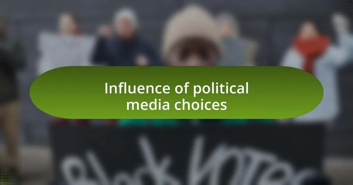 Influence of political media choices