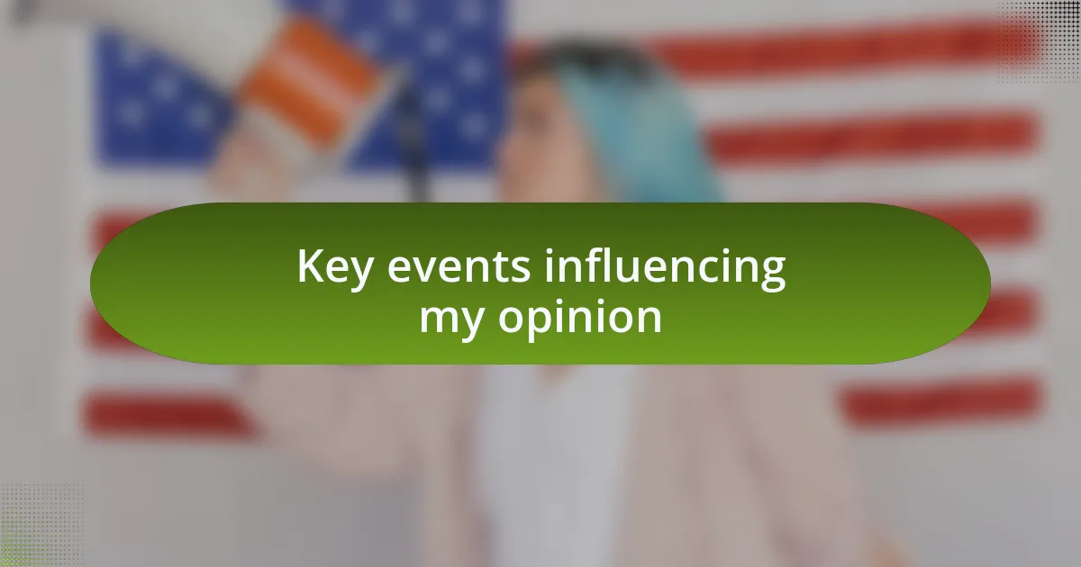 Key events influencing my opinion