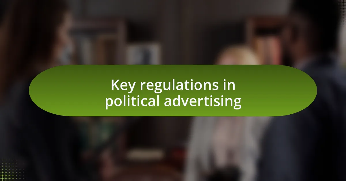 Key regulations in political advertising