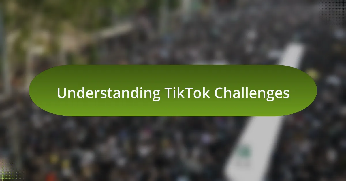 Understanding TikTok Challenges