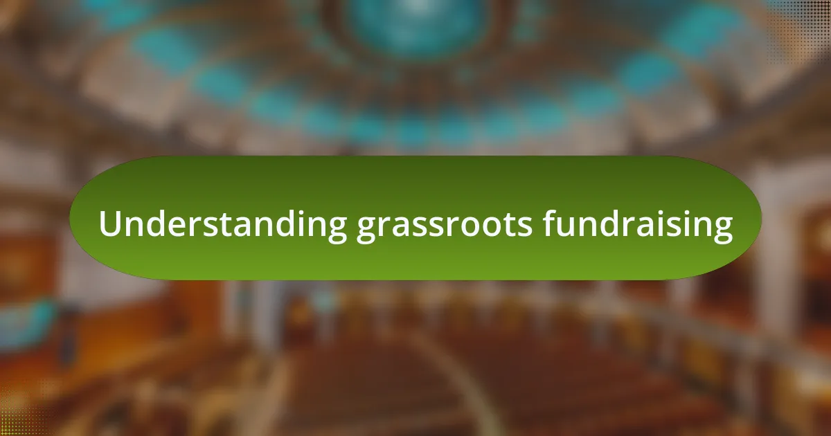 Understanding grassroots fundraising