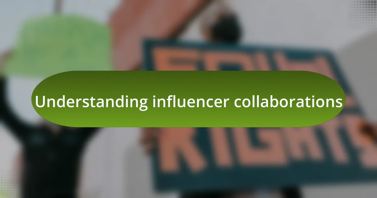 Understanding influencer collaborations