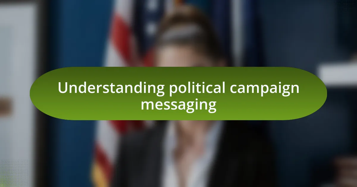Understanding political campaign messaging