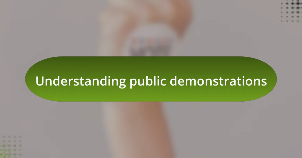Understanding public demonstrations